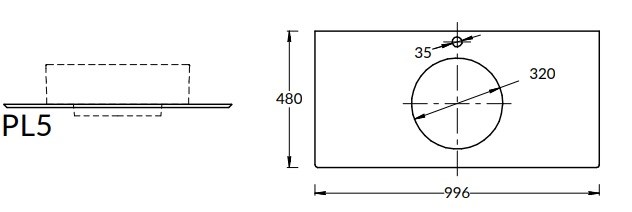 KERAMA MARAZZI PL5.DL500920R/100 Спец. изделие декоративное для накладных раковин Фондамента 80, серое