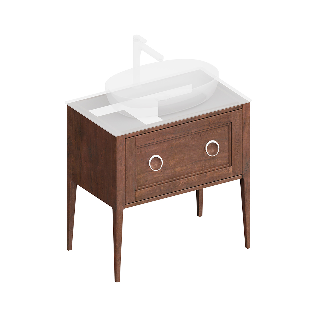 Тумба PLAZA Classic напольная с ящиками 80, орех