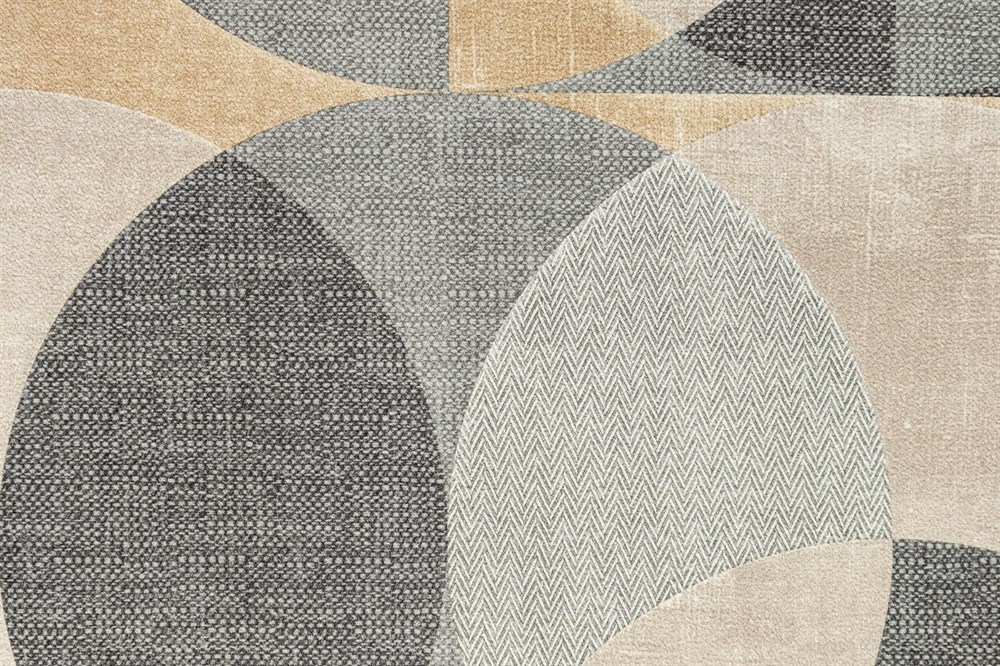 KERAMA MARAZZI KM8510 Обои виниловые Шафран мотив,черный, круги 1,06х10 (1, Т A) прямая стыковка