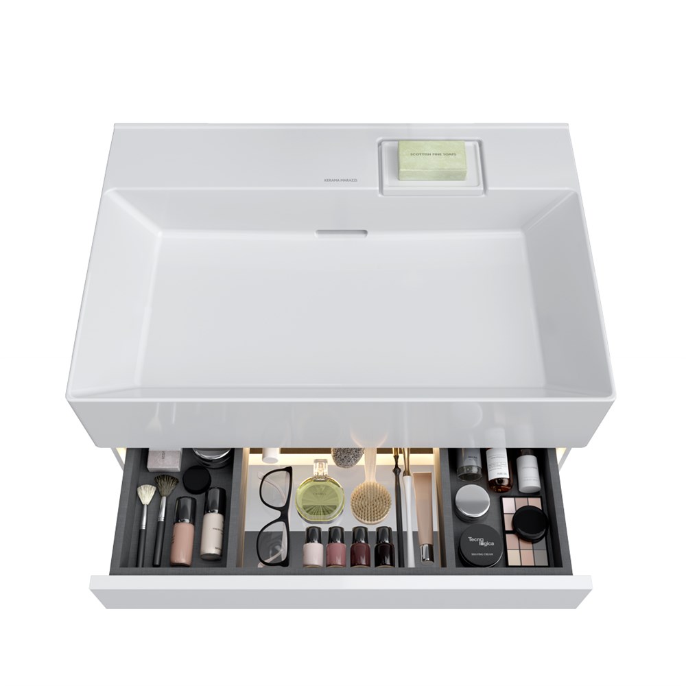 KERAMA MARAZZI LOG.70.2/WHT Тумба LOGICA подвесная 2 ящика 70 см, белоснежный