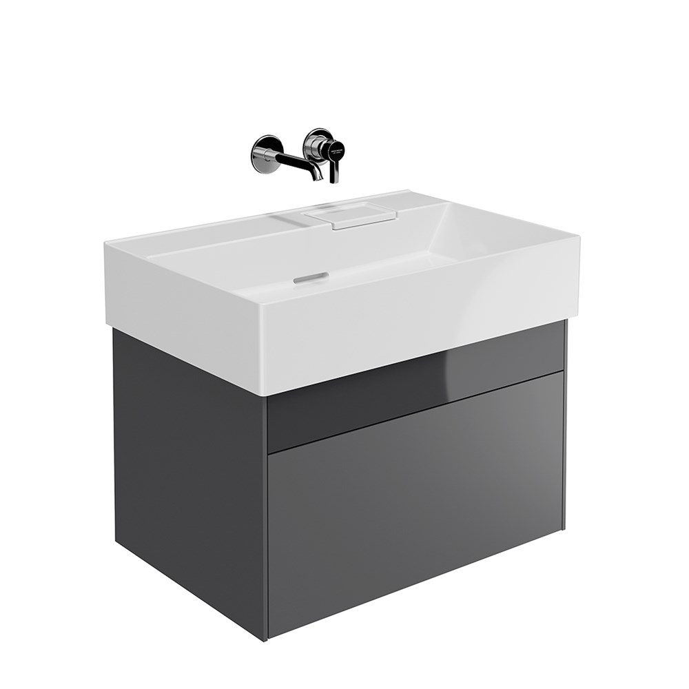 KERAMA MARAZZI LOG.70.2/ST Тумба LOGICA подвесная 2 ящика 70 см, стальной серый