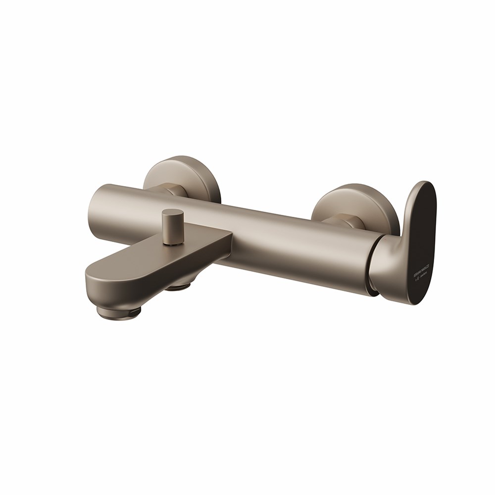 Смеситель для ванны OLE настенный с дивертором ванна/душ, без лейки, золотой атласный