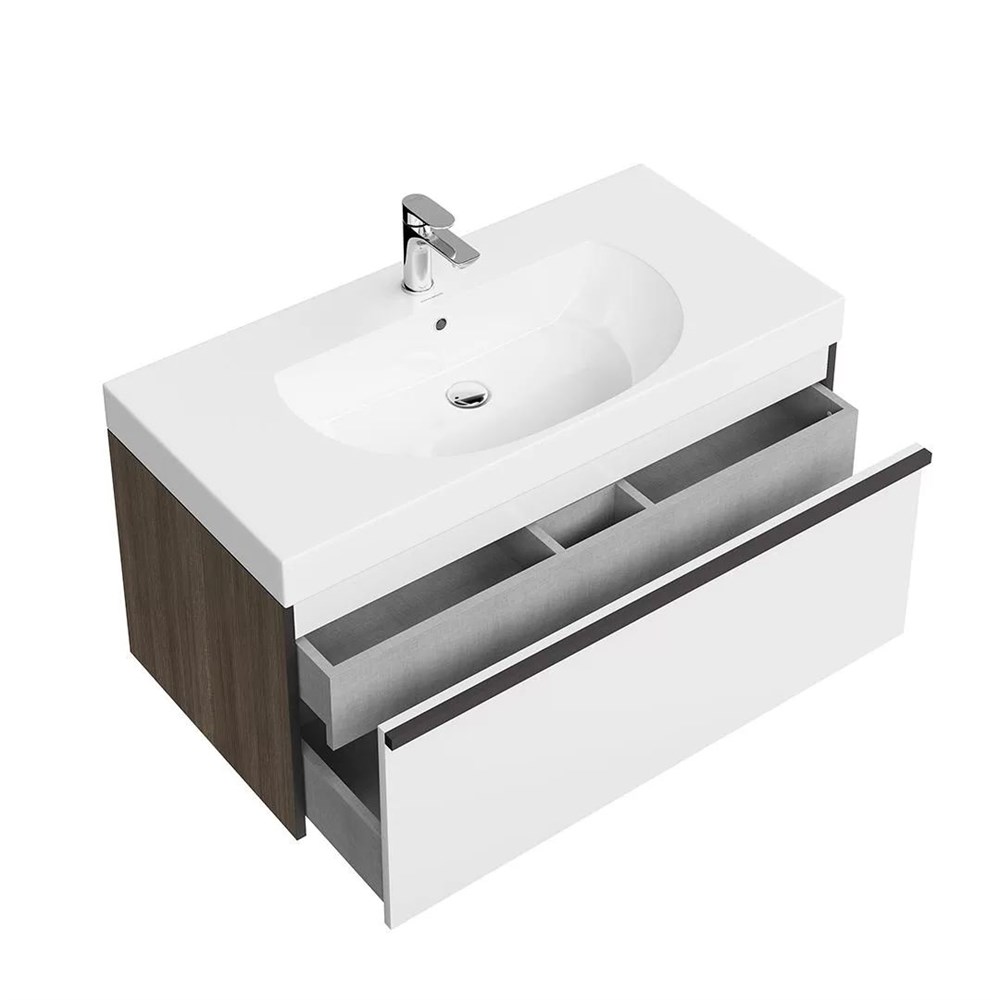 KERAMA MARAZZI MOD.100.1+1/AR Тумба MODULA подвесная 100 с ящиком 1+1, арабика