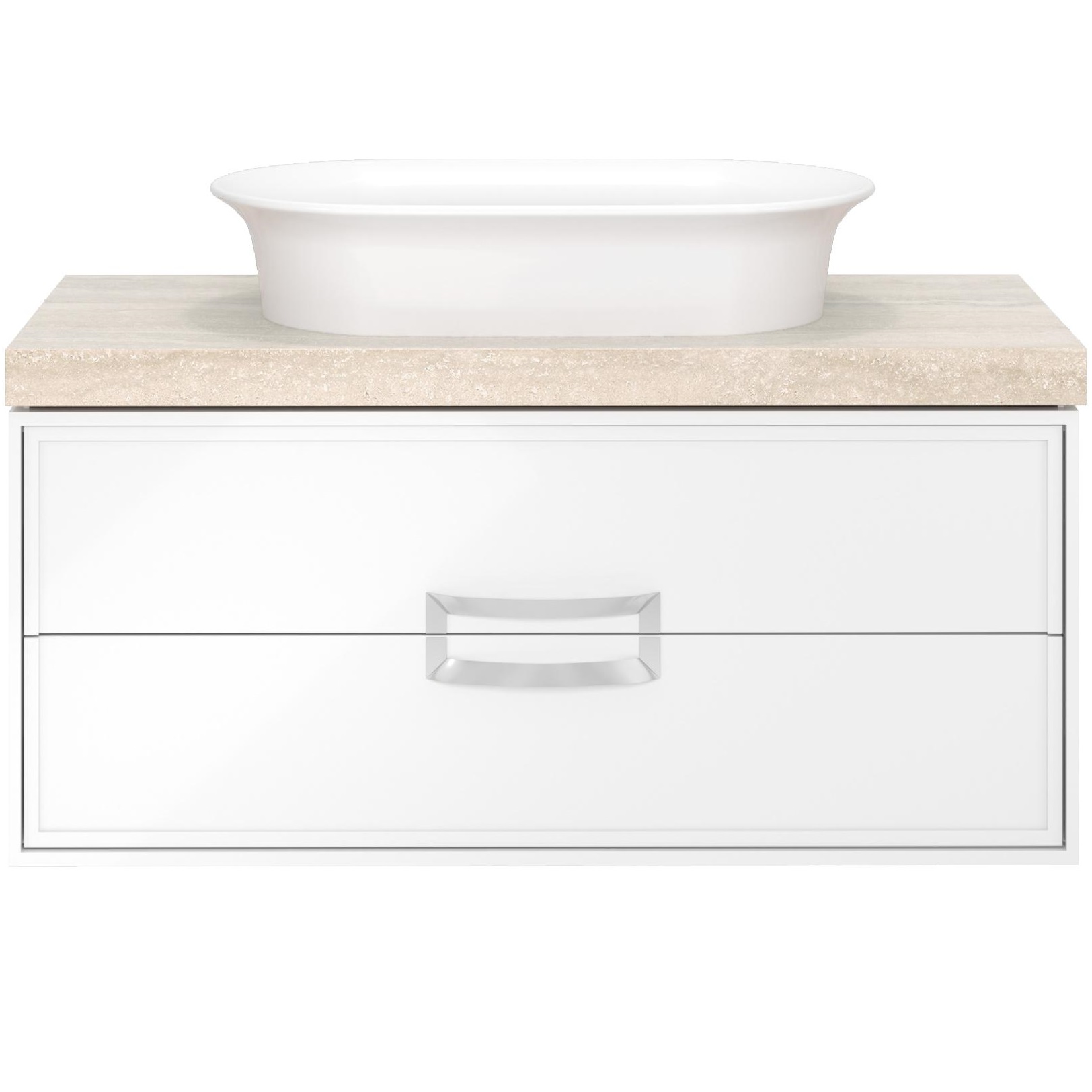 Тумба CANALETTO подвесная с ящиками 100, белая матовая