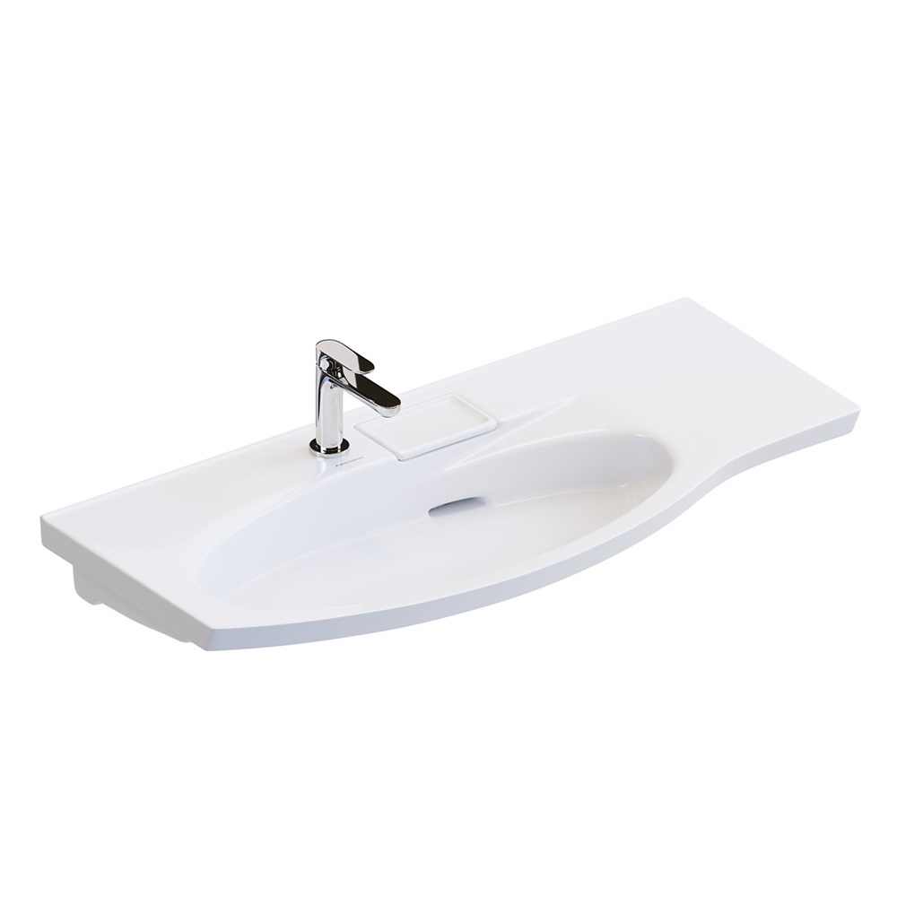 KERAMA MARAZZI RV.wb.100Lh Раковина RIVA мебельная левая с крепежом 100, белая глянцевая