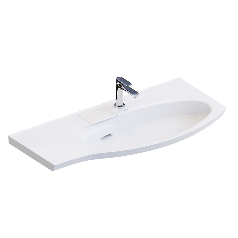 KERAMA MARAZZI RV.wb.100Rh Раковина RIVA мебельная правая с крепежом 100, белая глянцевая