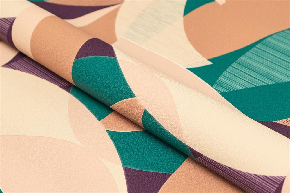 KERAMA MARAZZI KM8506 Обои виниловые Шафран мотив,разноцветный бежевый, листья 1,06х10 (1, Т A) прямая стыковка