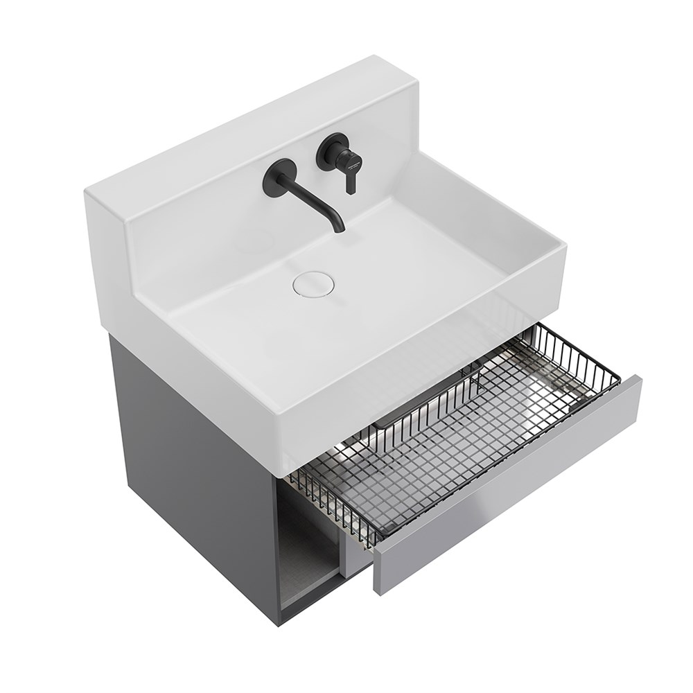 KERAMA MARAZZI LO.M.65\GRAY Тумба LOGICA M подвесная 2 выдвижных ящика 65, серый