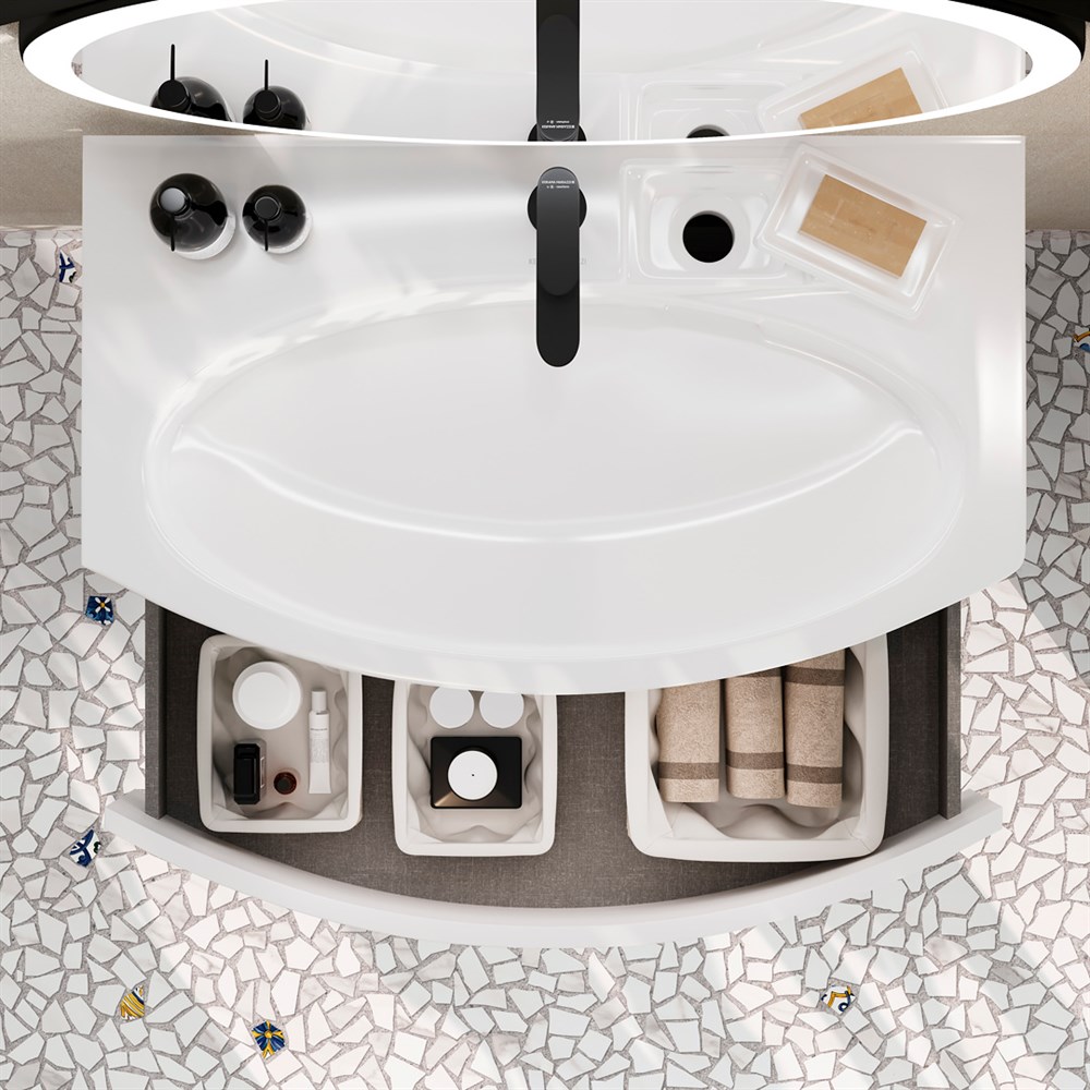 KERAMA MARAZZI RV.wb.80 Раковина RIVA мебельная с крепежом 80, белая глянцевая