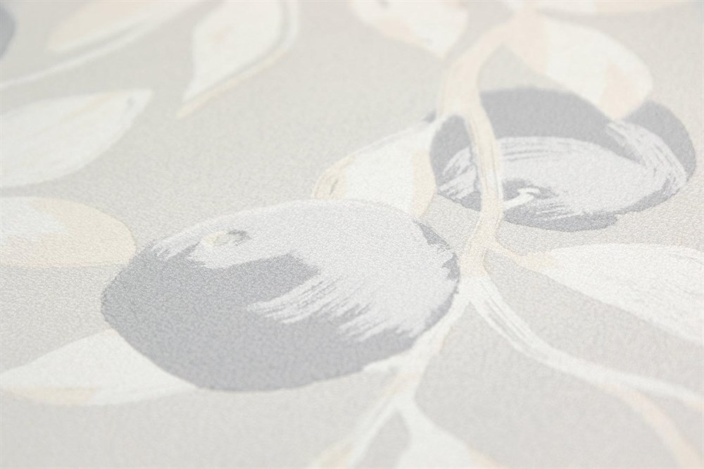 KERAMA MARAZZI KM8501 Обои виниловые Шафран мотив,серый, апельсины 1,06х10 (1, Т A) прямая стыковка