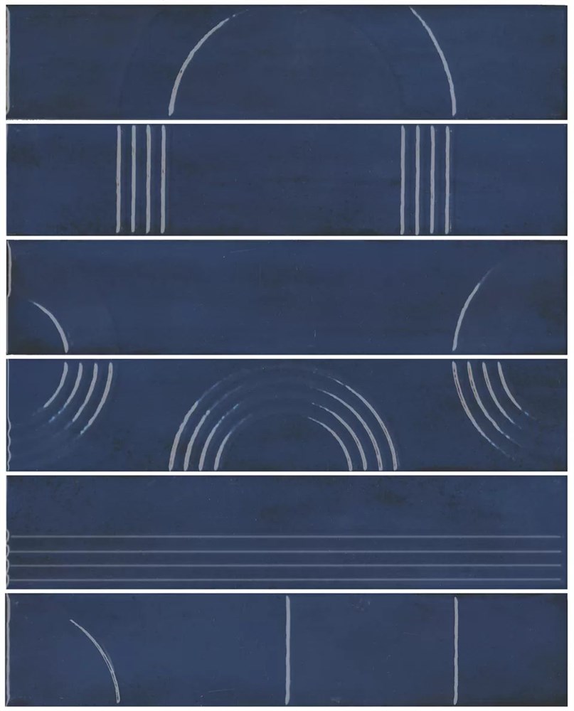 KERAMA MARAZZI KMP3STA007RN6X Панно Мажорель синий тёмный глянцевый (из 6 частей 6х28,5) 36x28,5x1