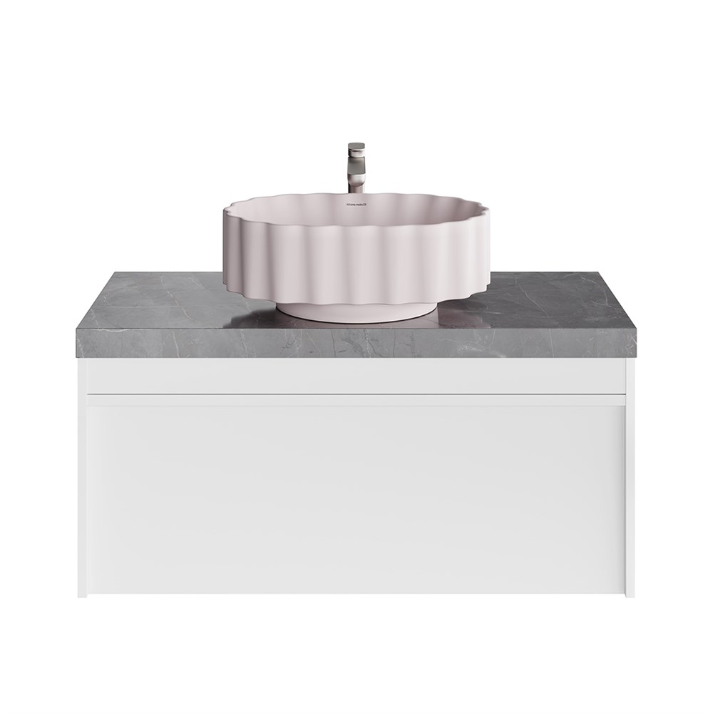 Тумба MODULA подвесная 100 с ящиком 1+1, белая глянцевая