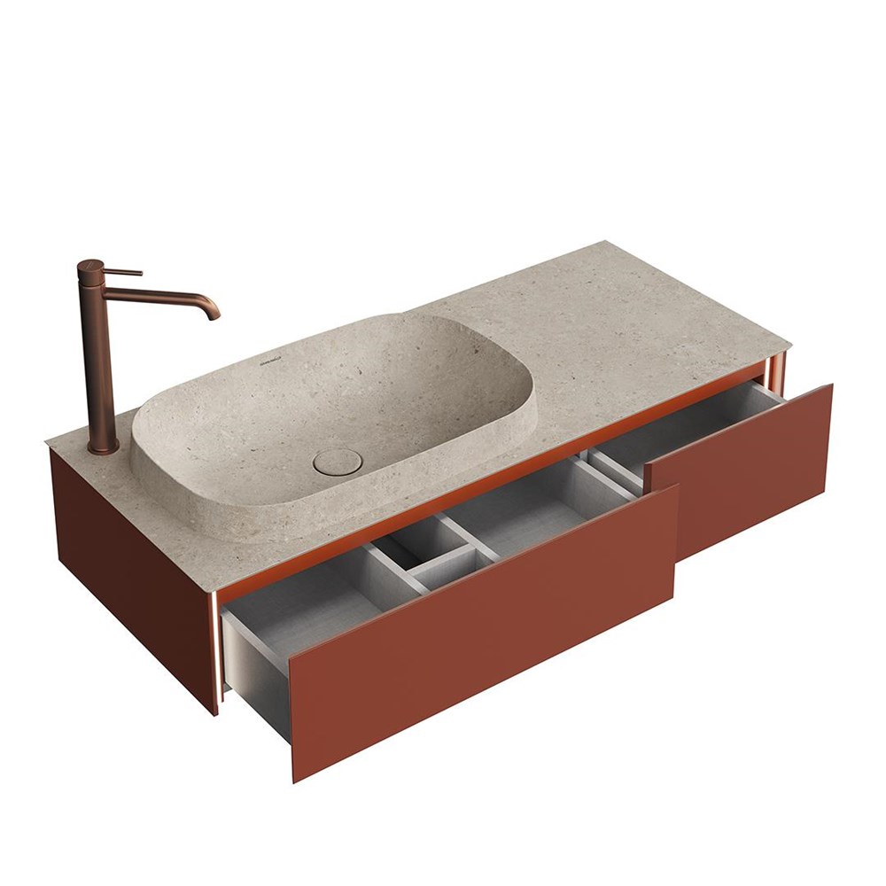 KERAMA MARAZZI MA.120.2/VR.M Тумба MAGICA подвесная 120, 2 ящика, венецианский красный матовый