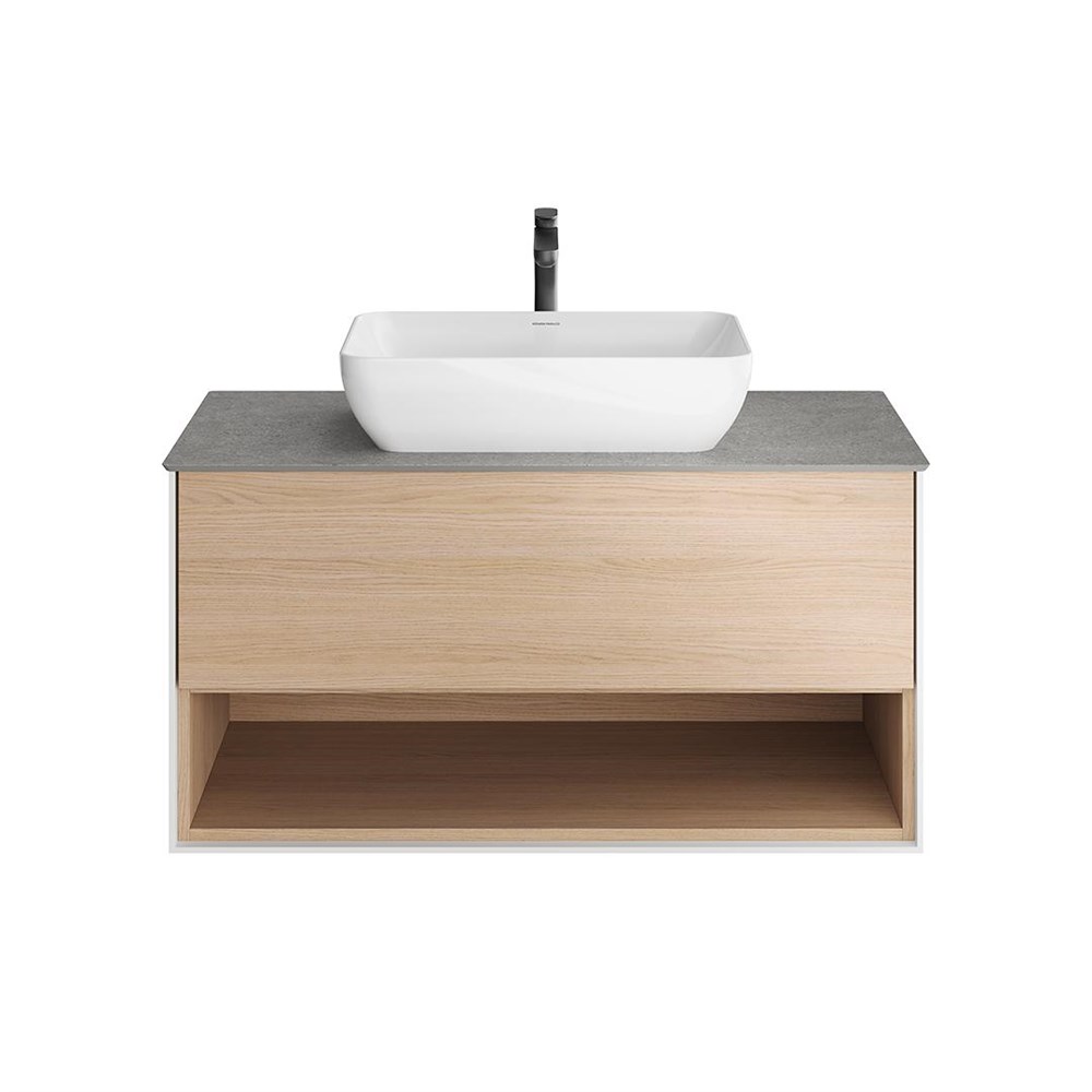 KERAMA MARAZZI PLB.M.100.1/OAK.V Тумба PLAZA Modern подвесная 100 дуб виченца 1 ящик + полка