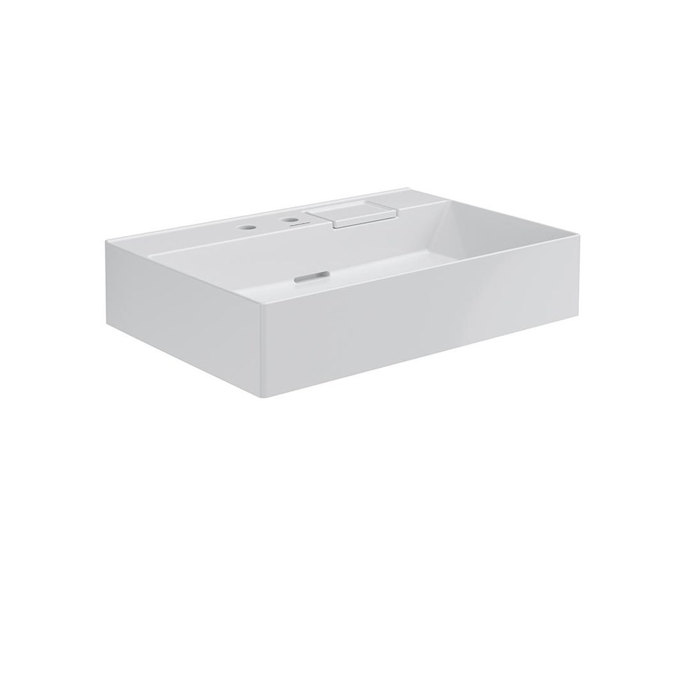 Раковина LOGICA мебельная\подвесная с двумя отверстиями 70, белая глянцевая