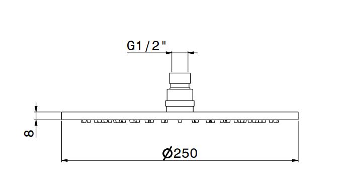 Душевая лейка OLE «тропический дождь», золотой атласный