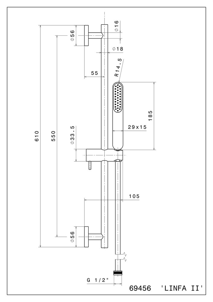 Душевая стойка OLE без выхода для подачи воды, золотой атласный