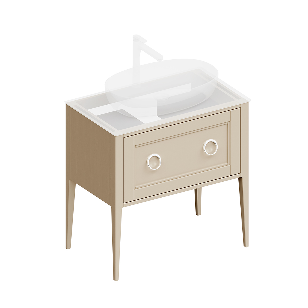 Тумба PLAZA Classic напольная с ящиками 80, капучино матовая