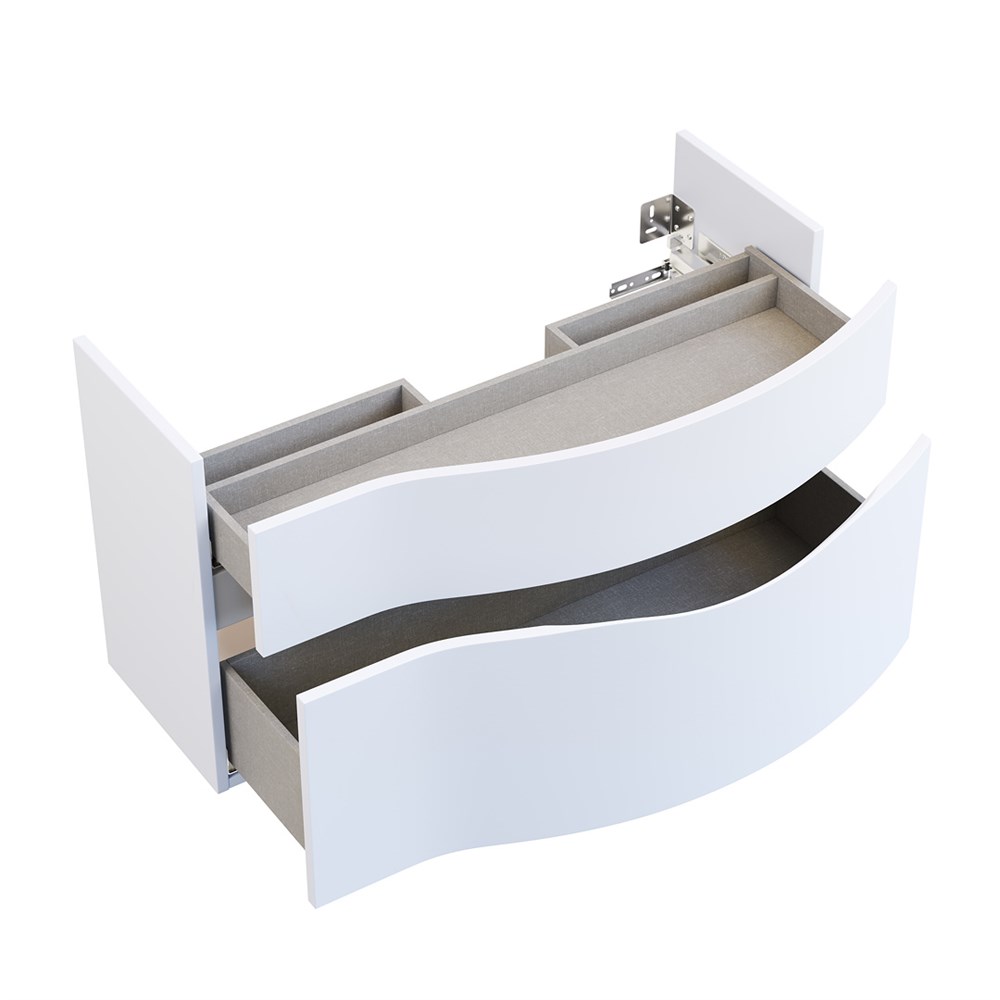 KERAMA MARAZZI RV.100Rh\WHT.M Тумба RIVA 100 см правая, белая матовая