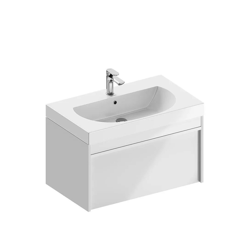 KERAMA MARAZZI MOD.80.1+1/WHT Тумба MODULA подвесная 80 с ящиком 1+1, белая глянцевая