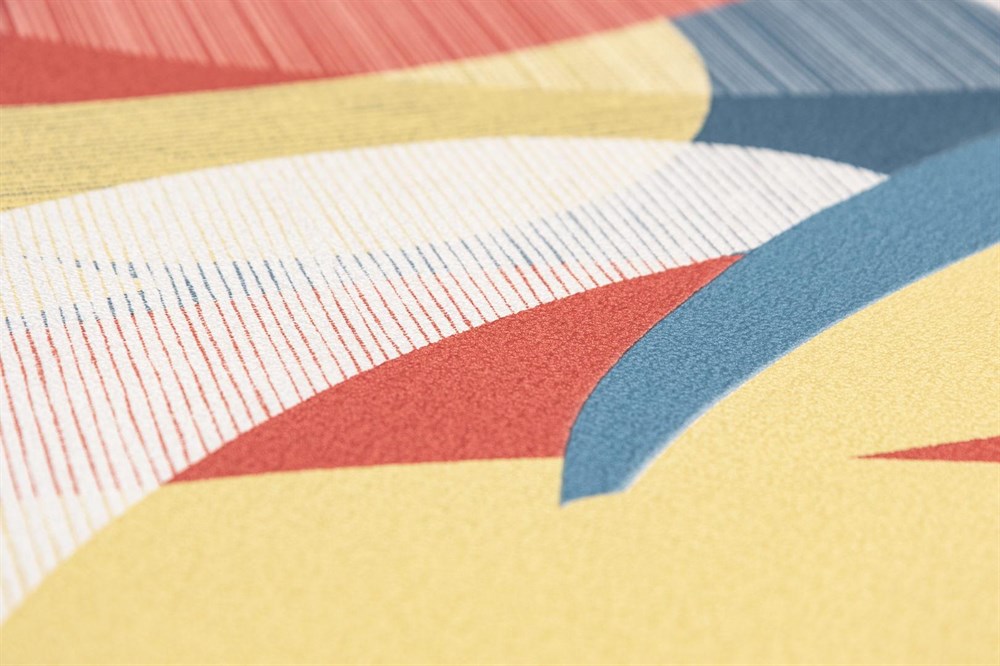 KERAMA MARAZZI KM8507 Обои виниловые Шафран мотив,разноцветный синий 1,06х10 (1, Т A) прямая стыковка