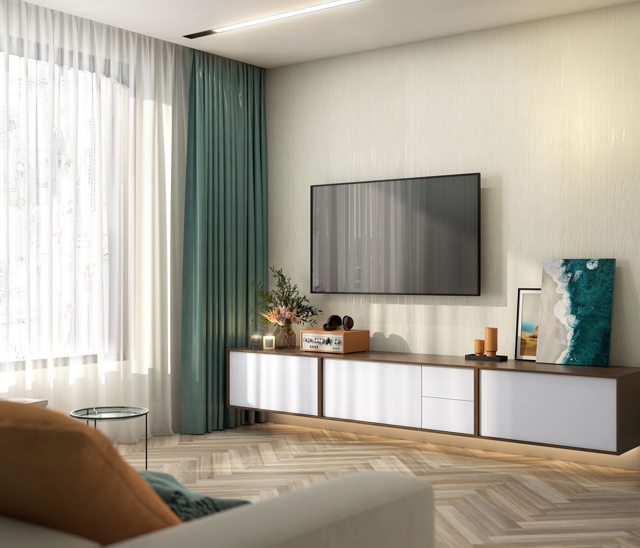 Тумба ATOLLO напольная/подвесная с ящиками 110, белая матовая