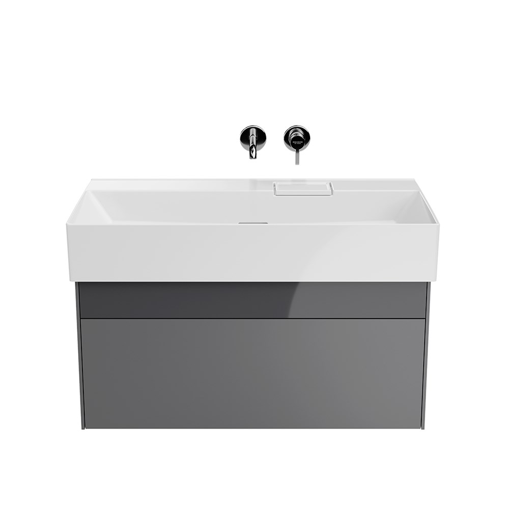 KERAMA MARAZZI LOG.90.2/ST Тумба LOGICA подвесная 2 ящика 90 см, стальной серый