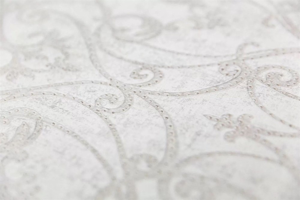 KERAMA MARAZZI KM8101 Обои виниловые Дамаск мотив, белый 1,06х10 (1, Т B) прямая стыковка
