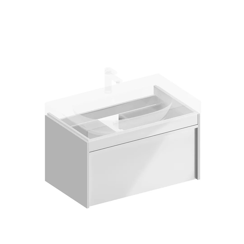 KERAMA MARAZZI MOD.80.1+1/WHT Тумба MODULA подвесная 80 с ящиком 1+1, белая глянцевая