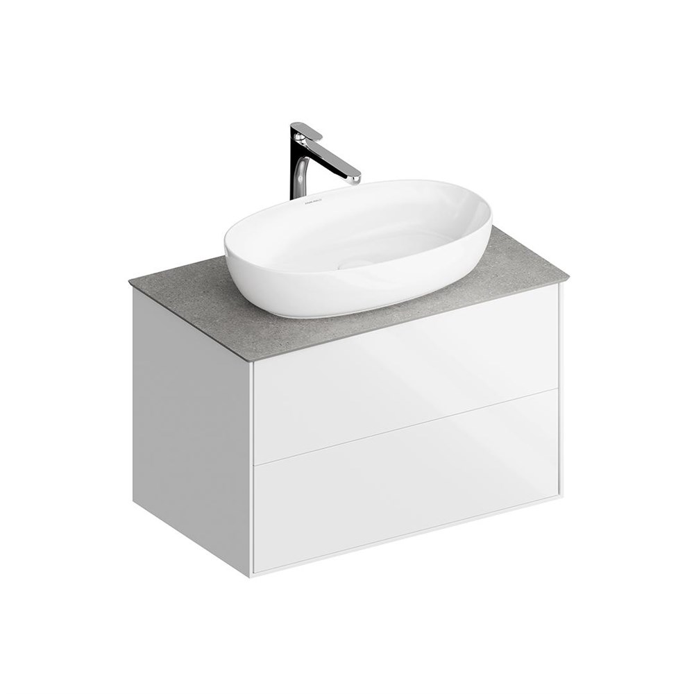 KERAMA MARAZZI PLB.M.80.2/WHT.V Тумба PLAZA Modern подвесная 80, 2 ящика, белая глянцевая