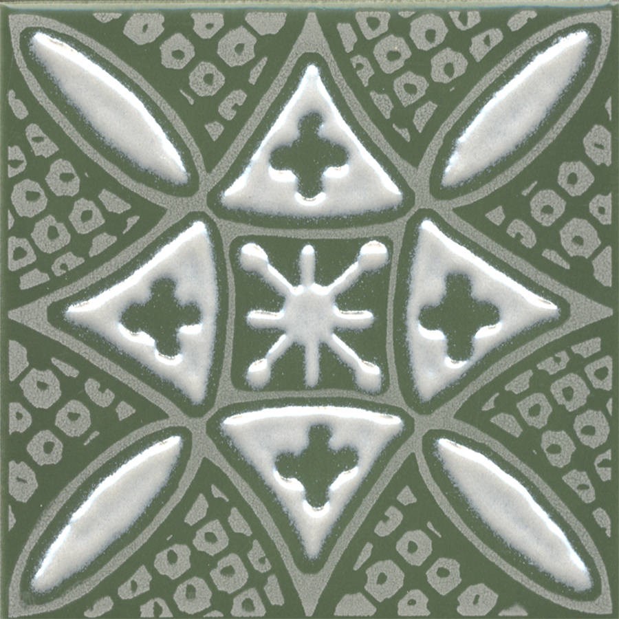 KERAMA MARAZZI KMD3STA019GN Декор Бахия 2 зелёный глянцевый 9,8x9,8x0,7