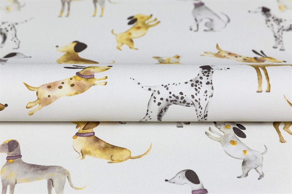Обои виниловые на флизелиновой основе Уик-энд мотив, серый собачки