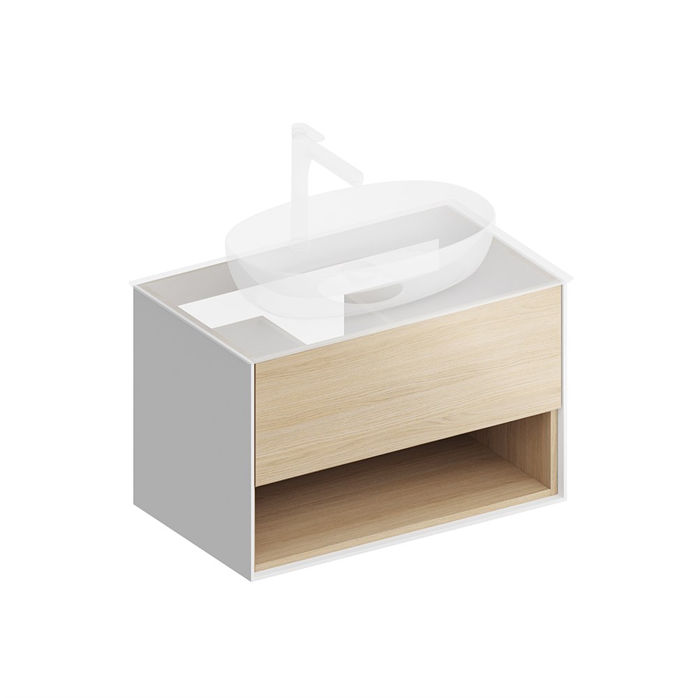 KERAMA MARAZZI PLB.M.80.1/OAK.V Тумба PLAZA Modern подвесная 80 дуб виченца 1 ящик + полка