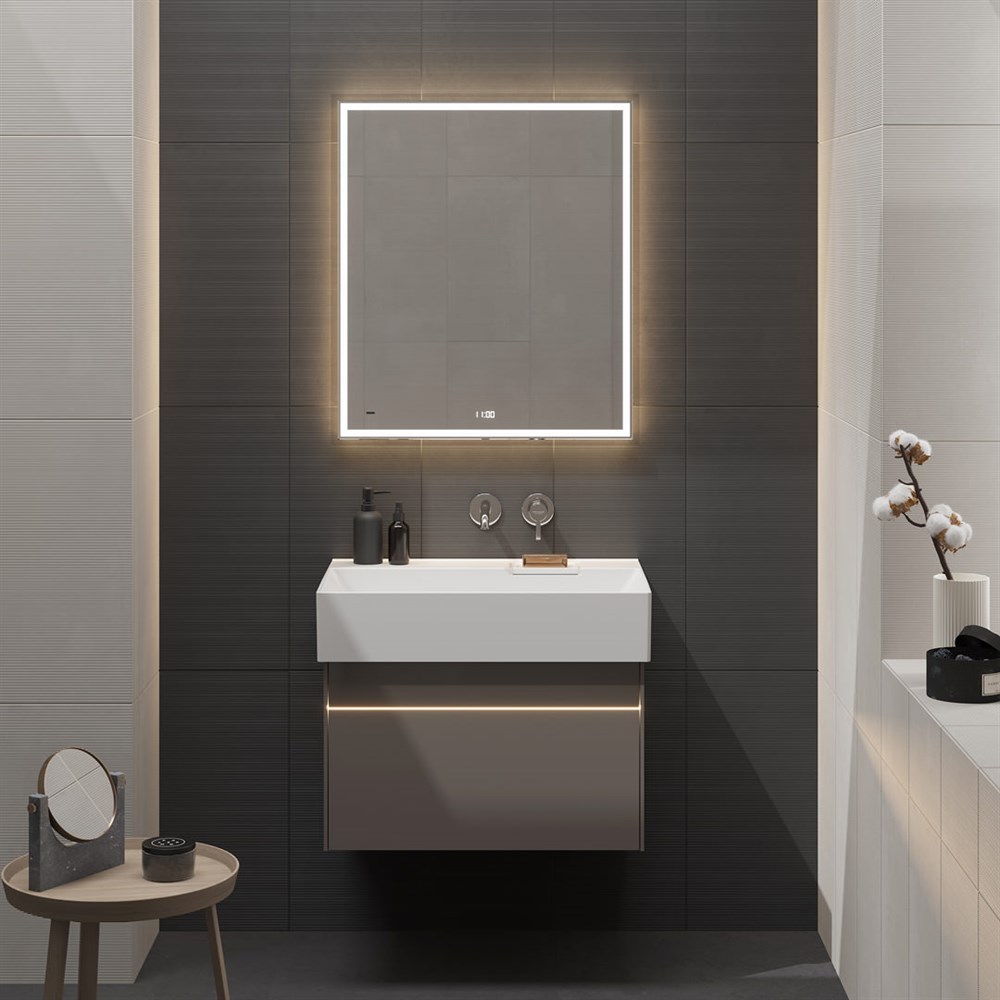 KERAMA MARAZZI TE.mi.60 Зеркало TECNO c LED 60 с подсветкой, с функцией антизапотевание, белое глянцевое