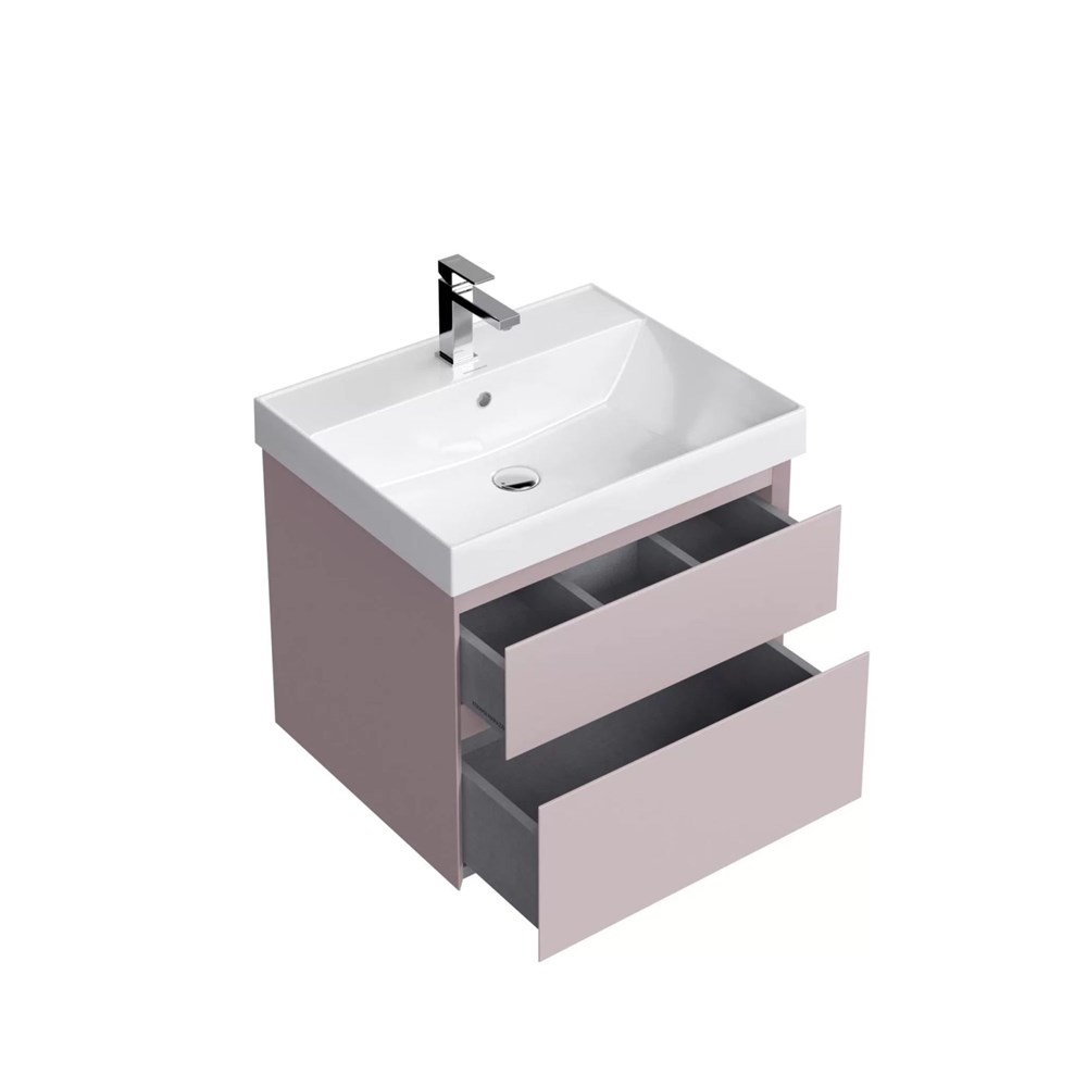 KERAMA MARAZZI CUB.60.2/MAL Тумба CUBO подвесная с ящиками 60, мальва матовая