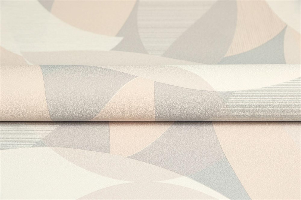 KERAMA MARAZZI KM8505 Обои виниловые Шафран мотив,бежевый серый, листья 1,06х10 (1, Т A) прямая стыковка