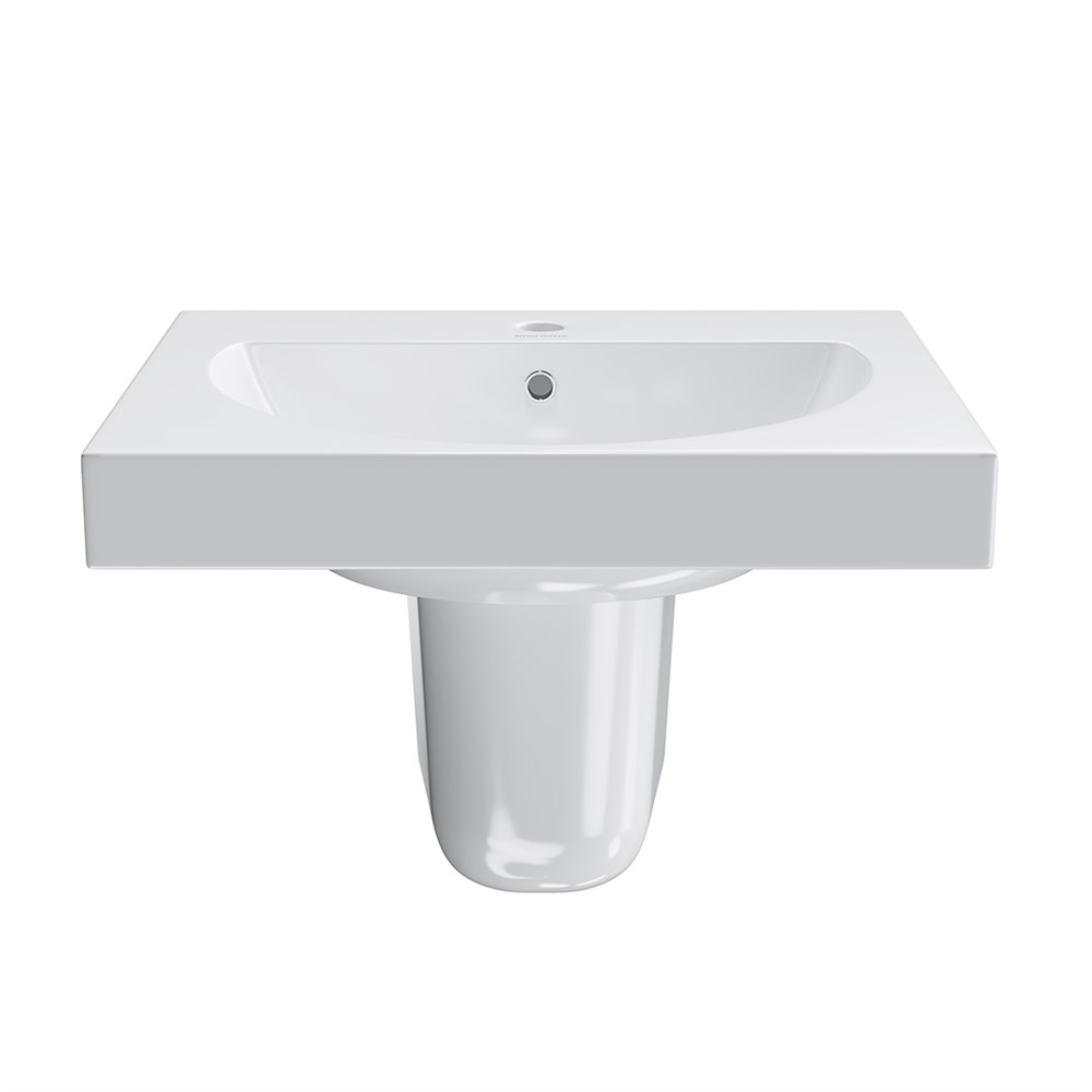 Раковина BUONGIORNO подвесная/мебельная 60, белая глянцевая