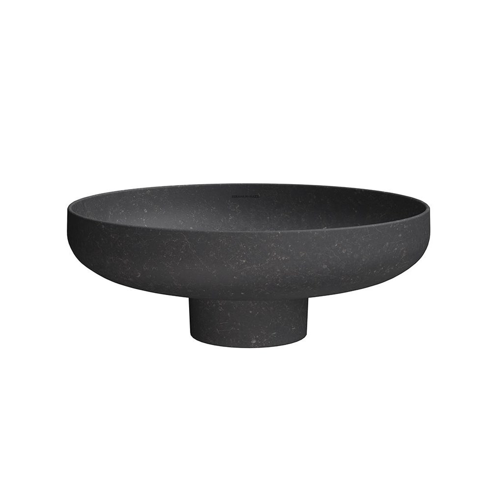 KERAMA MARAZZI KMSFWb46MBlSt0 Раковина SAFI накладная 46 с крепежом и донным клапаном, черный камень