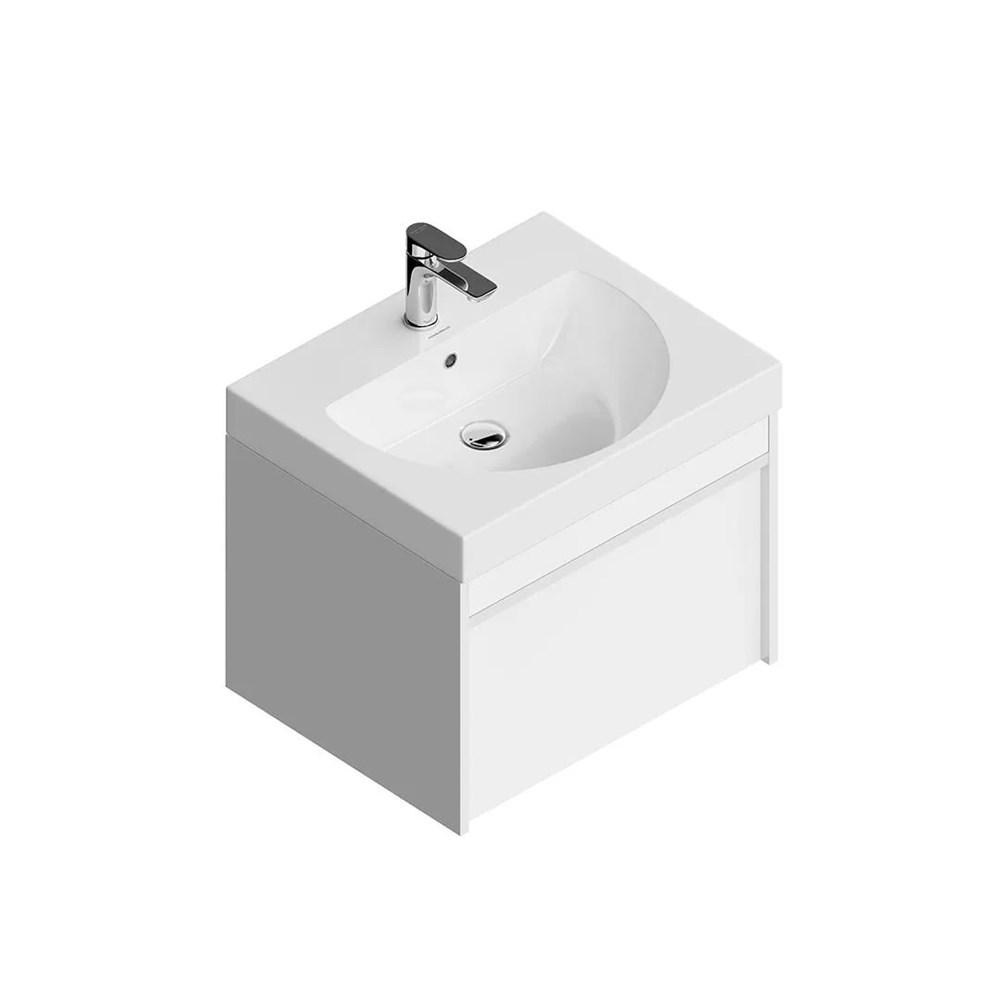 KERAMA MARAZZI MOD.60.1+1/WHT Тумба MODULA подвесная 60 с ящиком 1+1, белая глянцевая