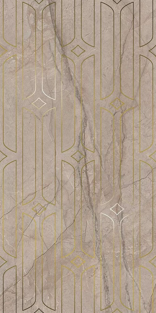 Декор Ифран бежевый светлый глянцевый обрезной 60x119,5x0,9