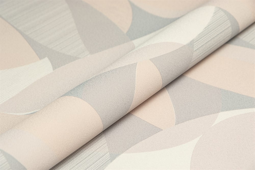 KERAMA MARAZZI KM8505 Обои виниловые Шафран мотив,бежевый серый, листья 1,06х10 (1, Т A) прямая стыковка