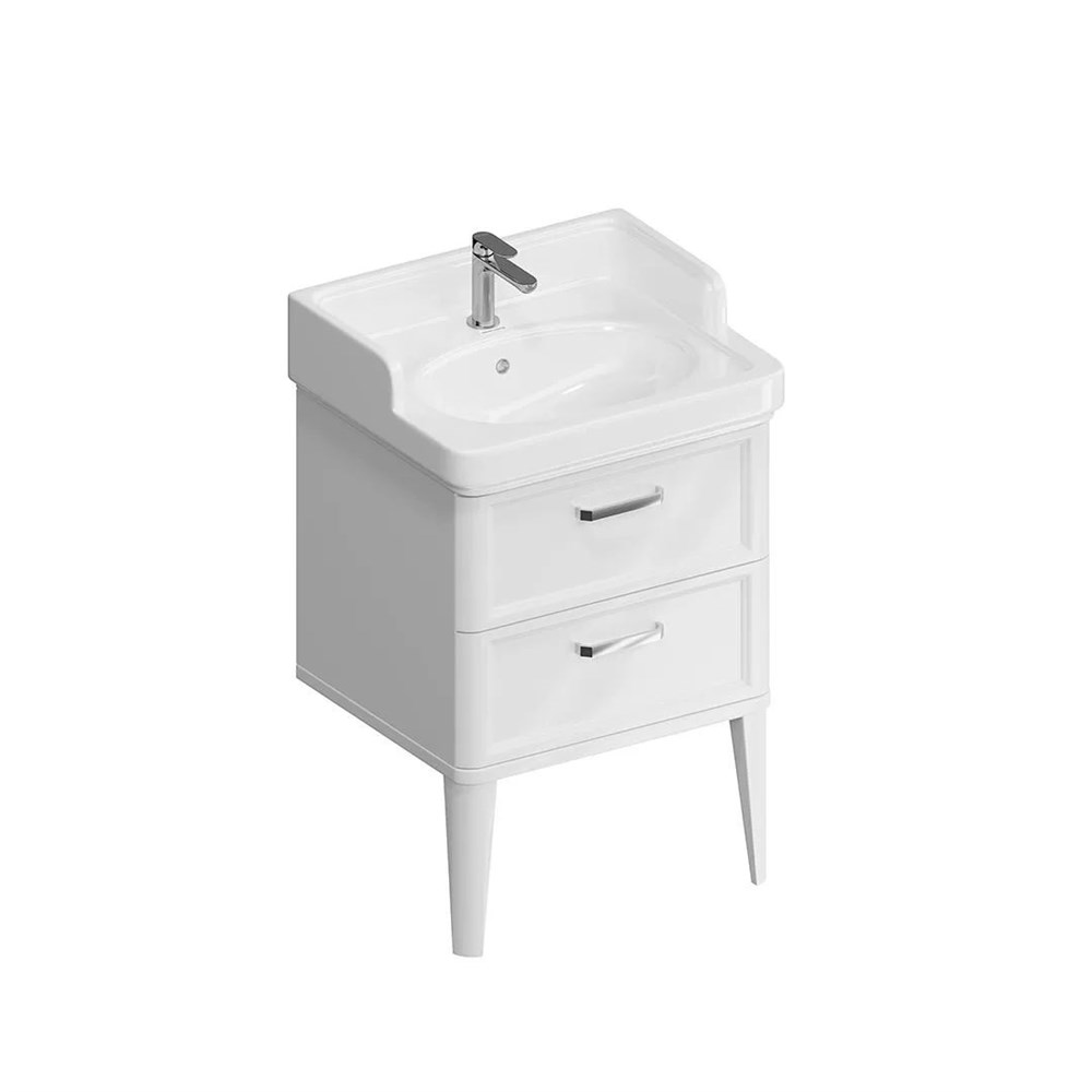 KERAMA MARAZZI PO.M.60.2/WHT Тумба POMPEI напольная с 2 ящиками 60, белая глянцевая