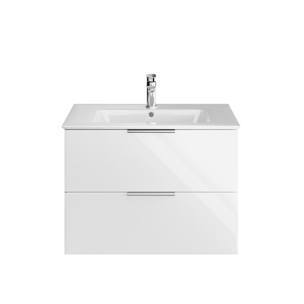 Тумба PIANO Forte подвесная с ящиками 75, белая глянцевая