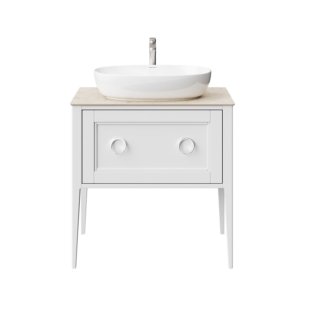 Тумба PLAZA Classic Neo напольная с ящиками 80, белая матовая