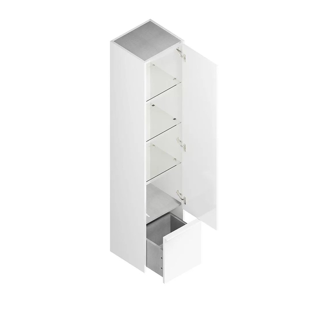 KERAMA MARAZZI MOD.165/WHT Пенал MODULA подвесной 165 с дверцей и ящиком, белый глянцевый