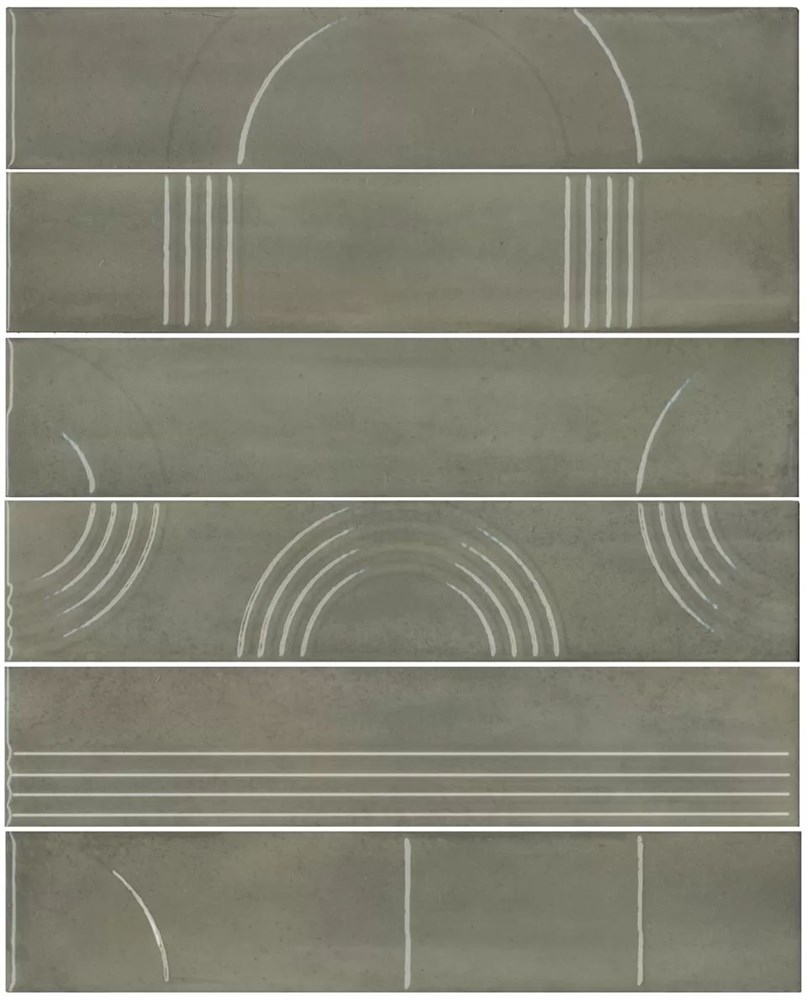 KERAMA MARAZZI KMP3STA003RN6X Панно Мажорель зелёный глянцевый (из 6 частей 6х28,5) 36x28,5x1