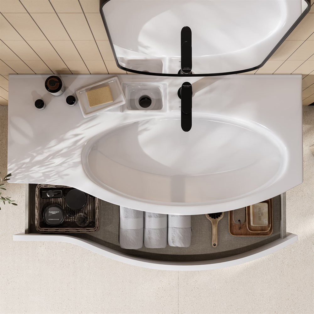 KERAMA MARAZZI RV.wb.100Rh Раковина RIVA мебельная правая с крепежом 100, белая глянцевая