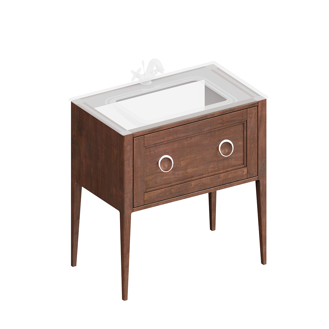 Тумба PLAZA Classic напольная с ящиком 80, орех