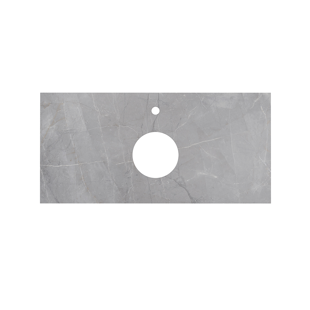 Столешница из керамогранита для накладных раковин, Риальто 100 см, серый лаппатированный