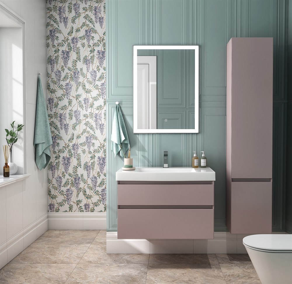 KERAMA MARAZZI CUB.165Rh/MAL Пенал CUBO подвесной правый 165, мальва матовый